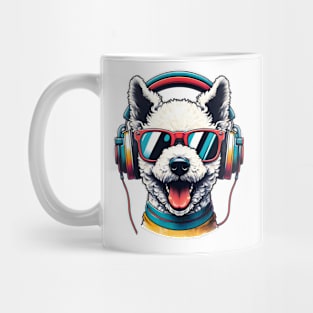 Smiling Pumi DJ Rocks in Colorful Japanese Art Mug